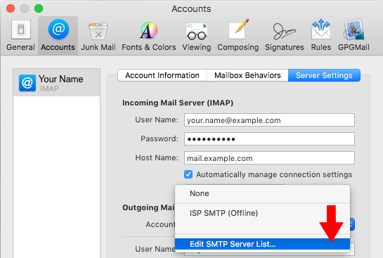 what are the port setings for gmail on mac mail